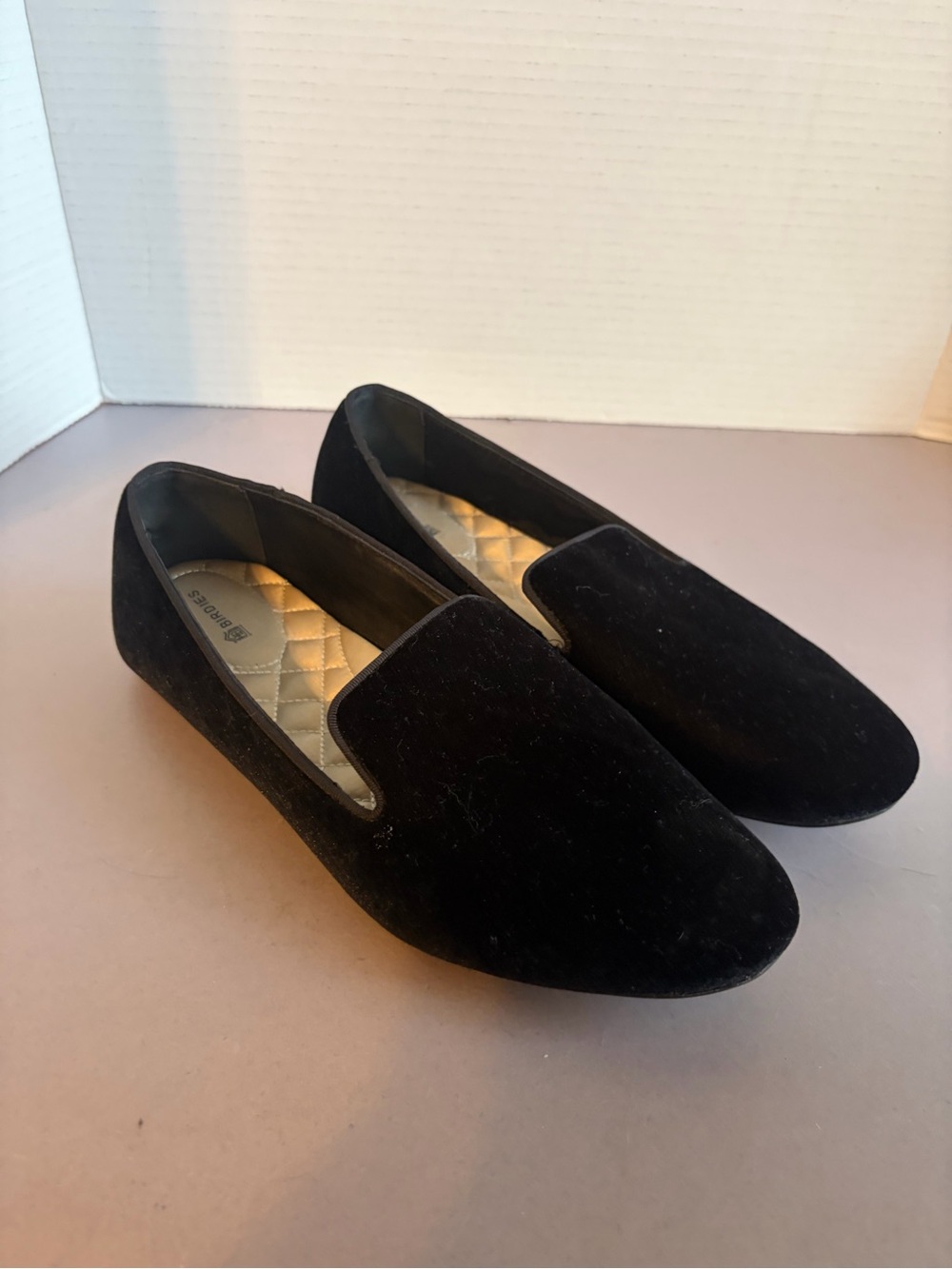 Birdies Black Velvet Women’s Slip-On Loafers